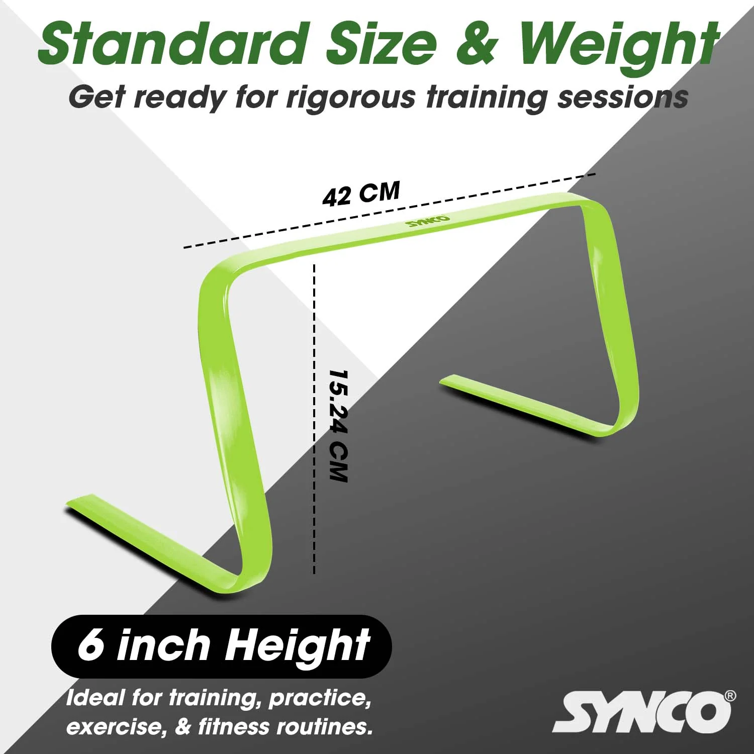 Synco Agility Flat/Round Hurdles (Set of 6) Orange/Green - Image 11