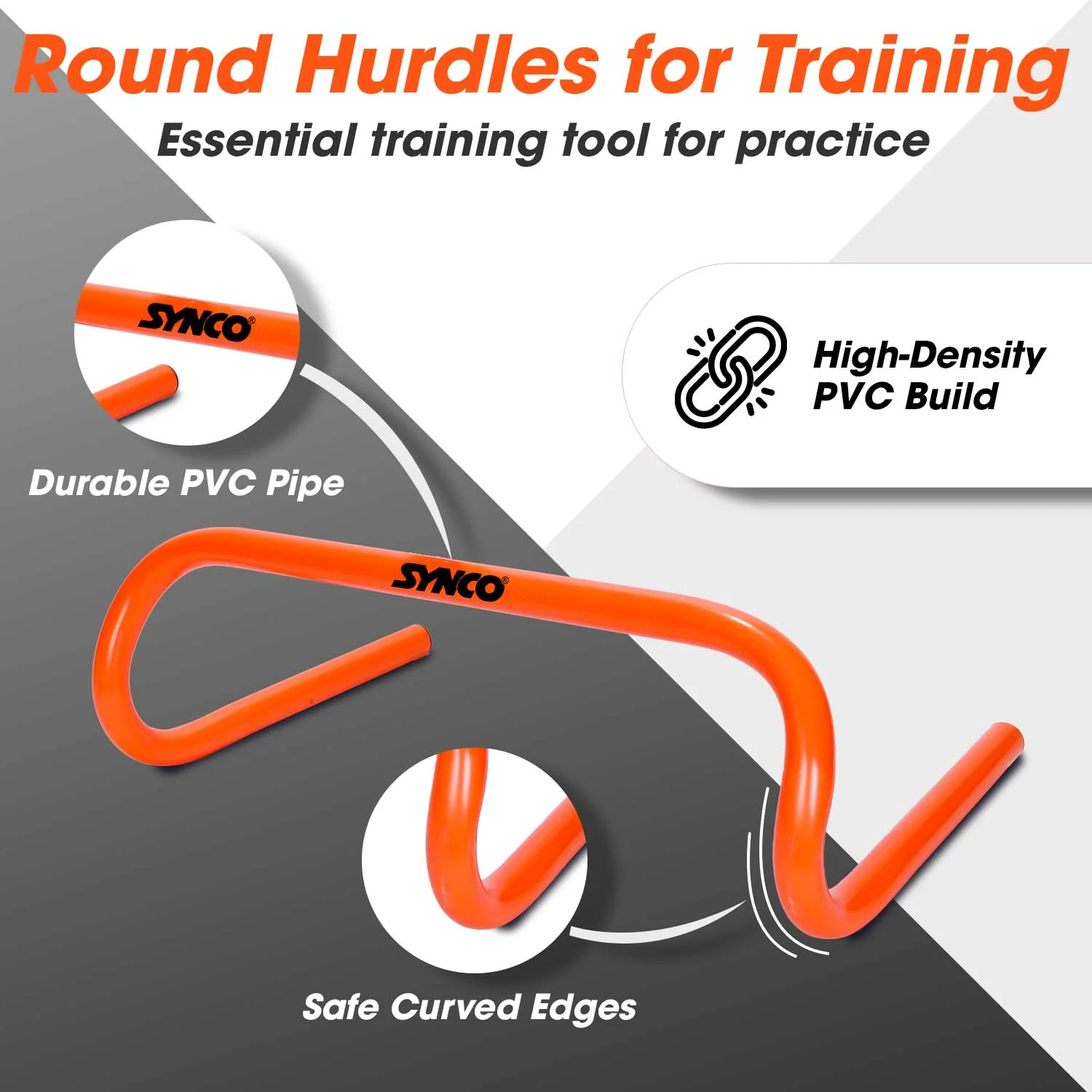 Synco Agility Flat/Round Hurdles (Set of 6) Orange/Green - Image 3