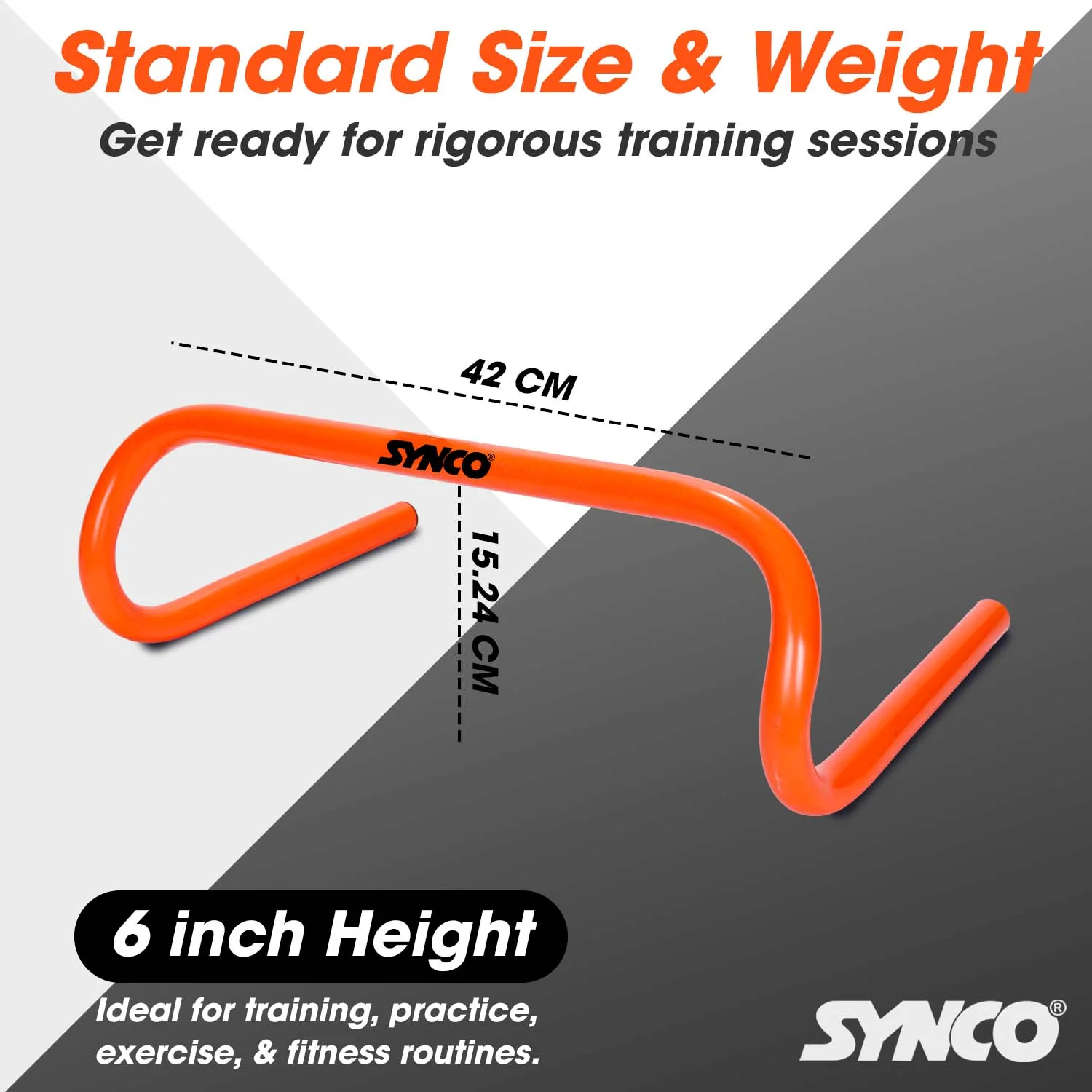 Synco Agility Flat/Round Hurdles (Set of 6) Orange/Green - Image 8