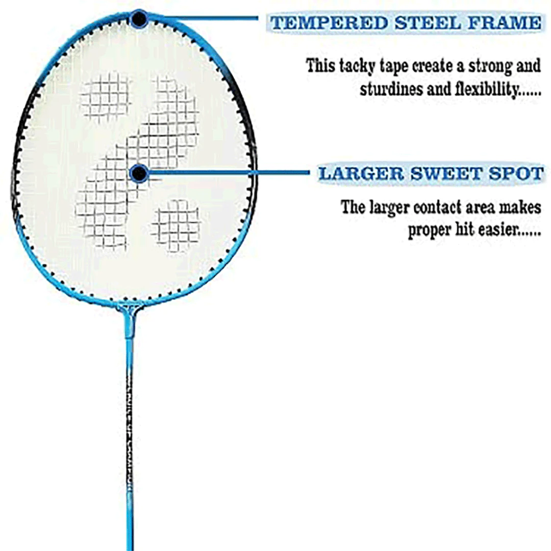 Synco Aluminum Blend Badminton-Racket, Set of 2 with Two Shuttles, with Full-Cover (Assorted) - Image 2