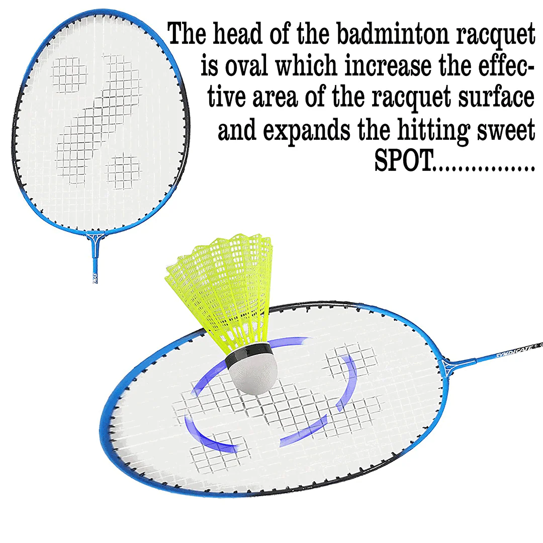 Synco Aluminum Blend Badminton-Racket, Set of 2 with Two Shuttles, with Full-Cover (Assorted) - Image 4