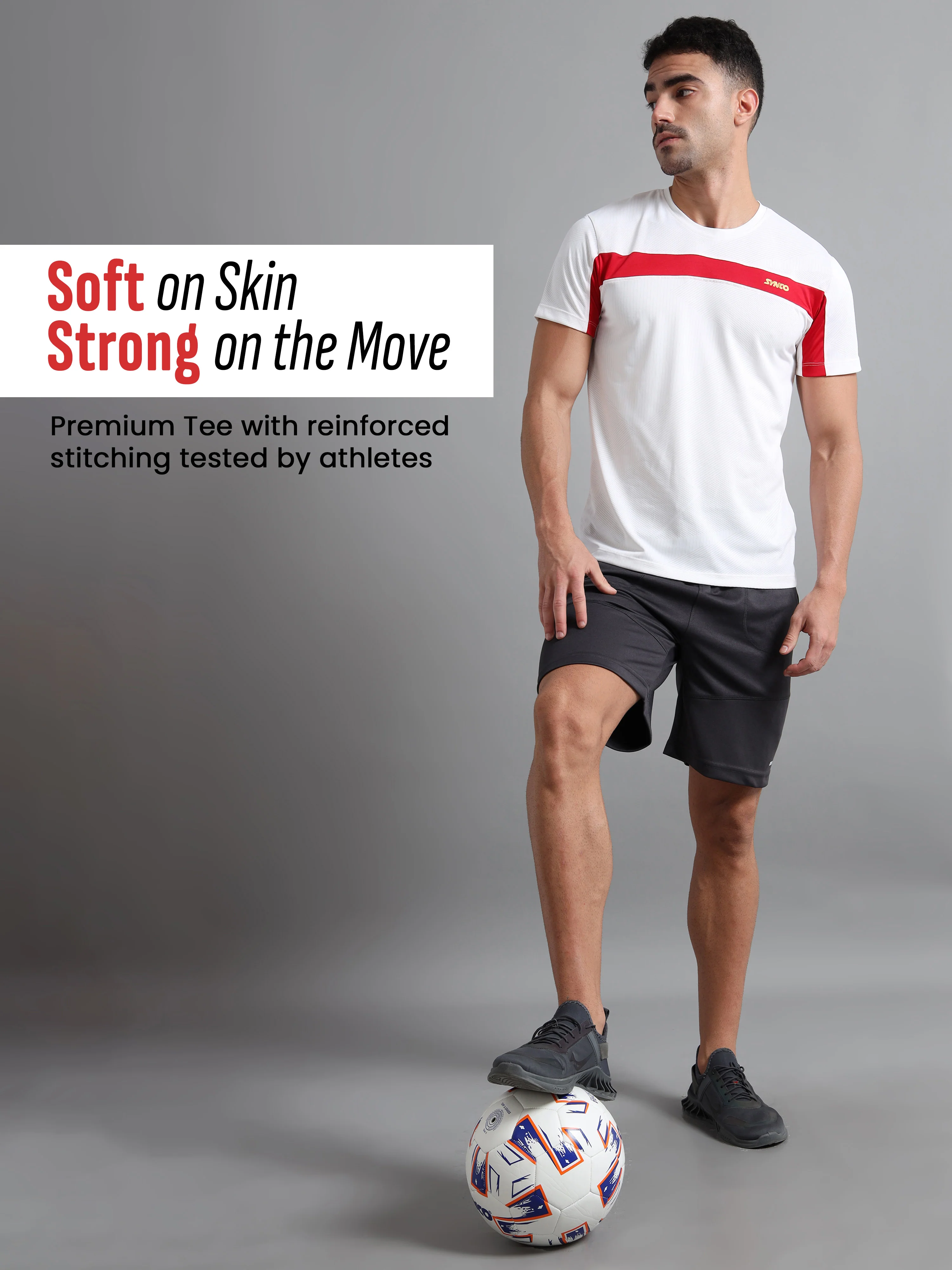 Synco Arctic Plus Sports Tshirt for Men (White) - Image 5