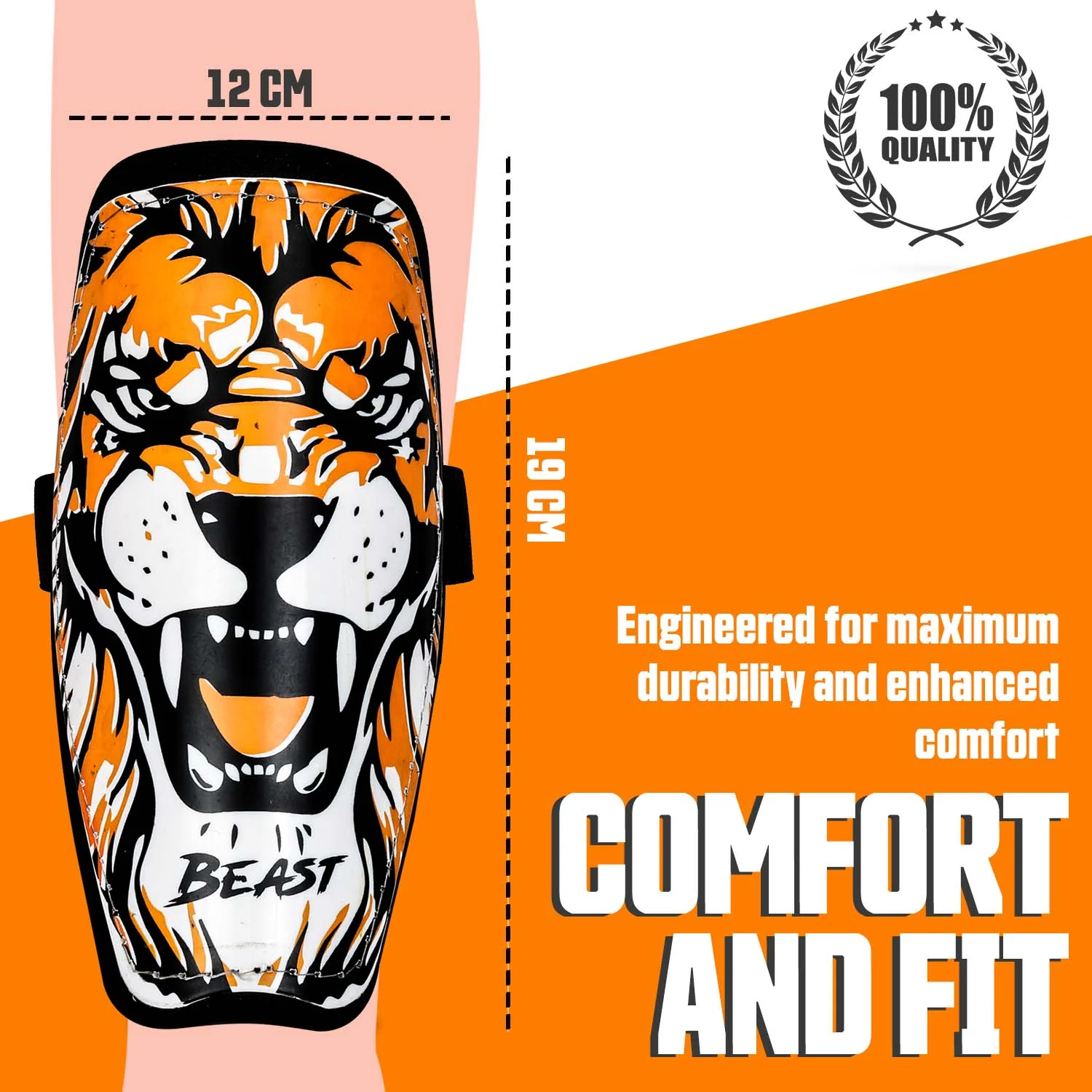 Synco Beast Shin Guard with Velcro Adjustable Strap - Image 3
