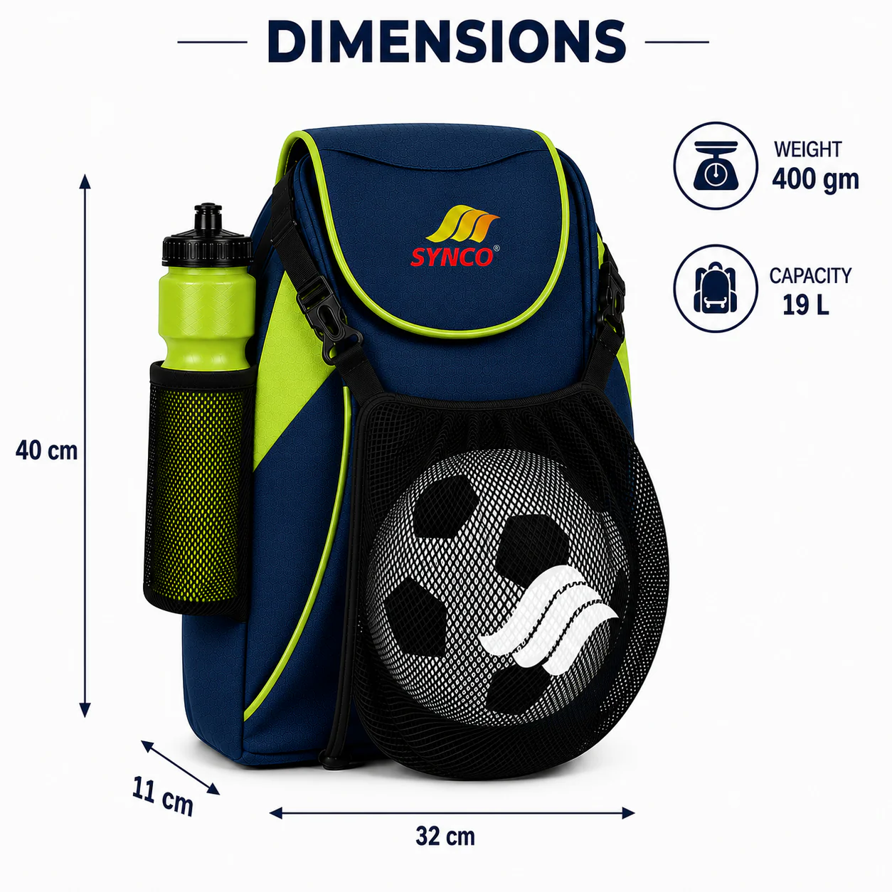 Synco Blaze Football Bag (Blue Green) - Image 3