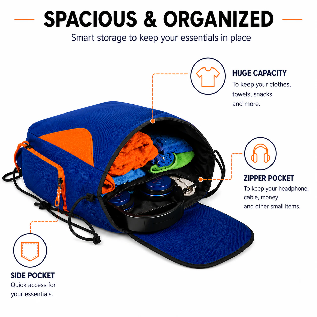 Synco Blaze Football Bag (Blue Orange) - Image 5