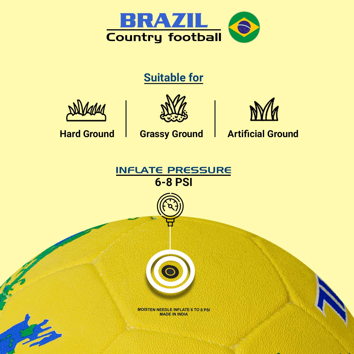 Synco Country Flag Football - Brazil (Size-5) - Image 3