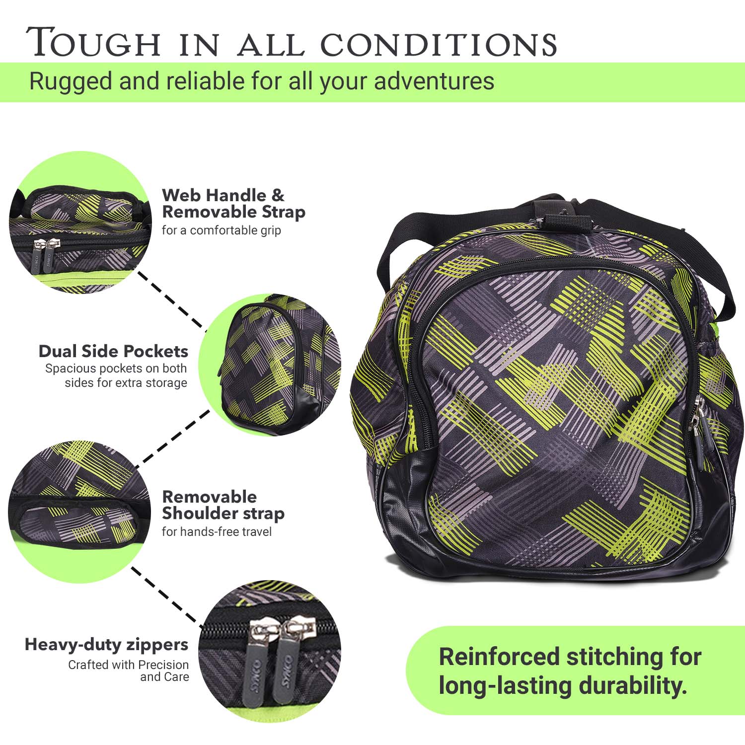 Synco Cruise Duffle Bag (M) Camo Green - Image 4
