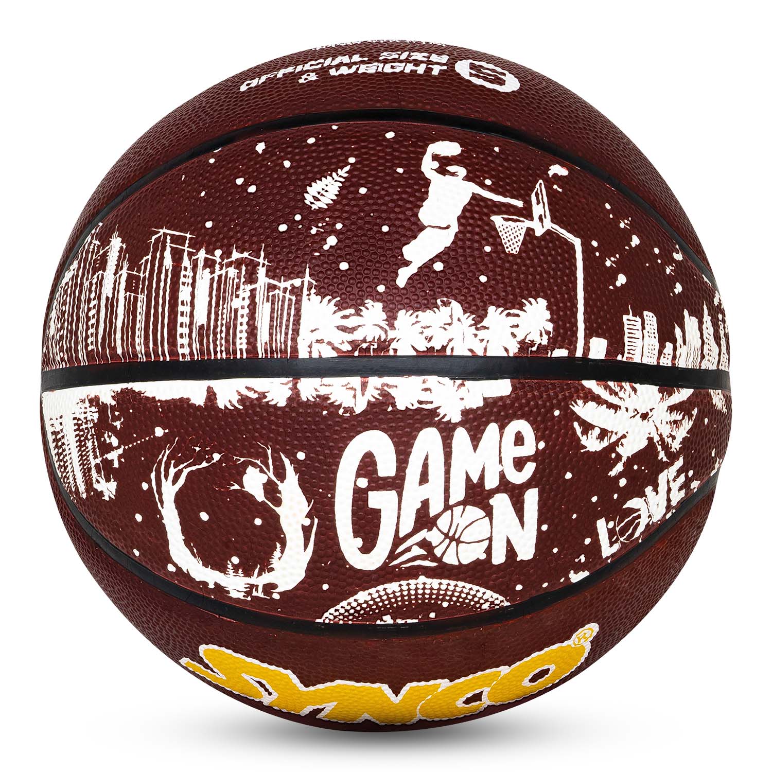 Synco Culture Basketball (Size-5) Brown-white - Image 2