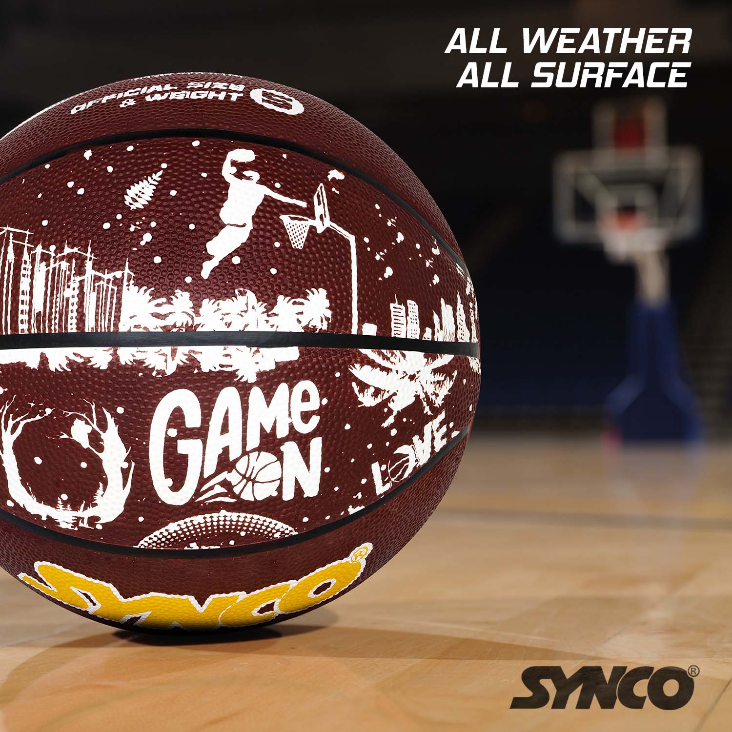 Synco Culture Basketball (Size-5) Brown-white - Image 5