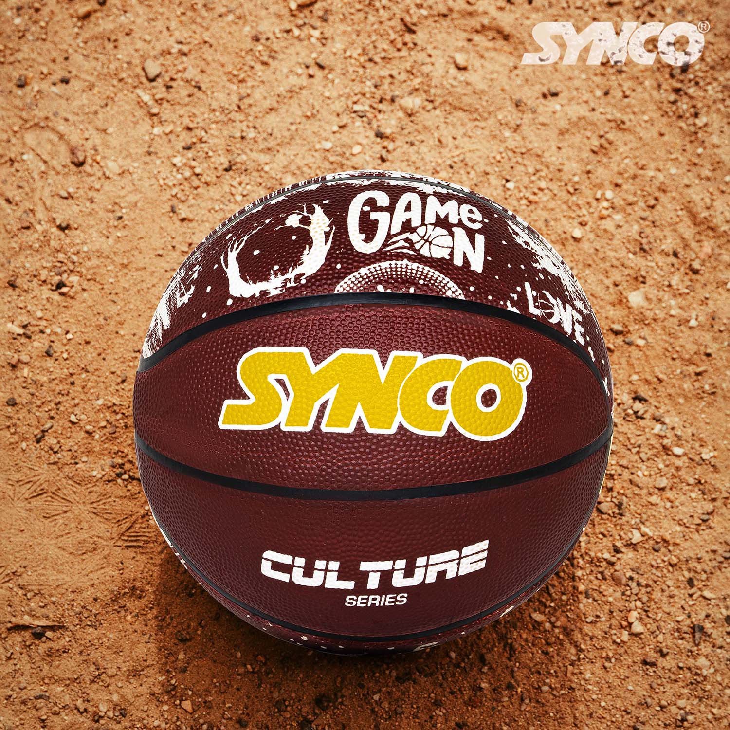 Synco Culture Basketball (Size-5) Brown-white - Image 6