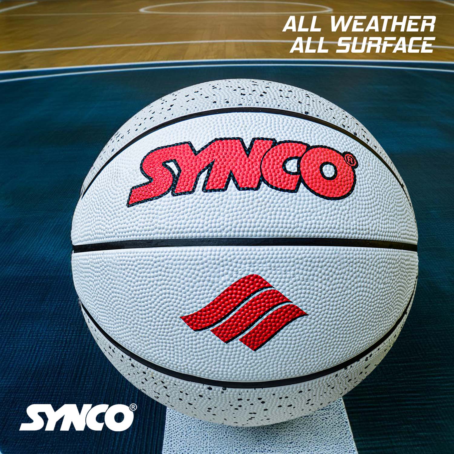 Synco Culture Series Men's Basketball (Size-7) Grey-white - Image 5