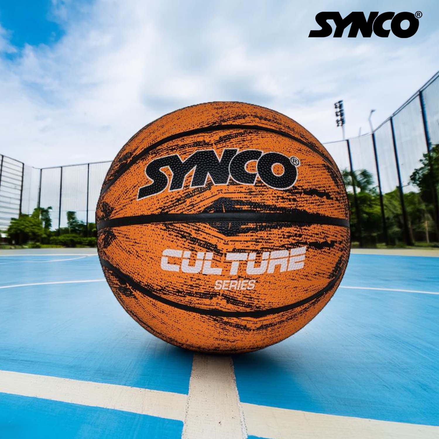 Synco Culture Series Men's Basketball (Size-7) Orange - Image 6