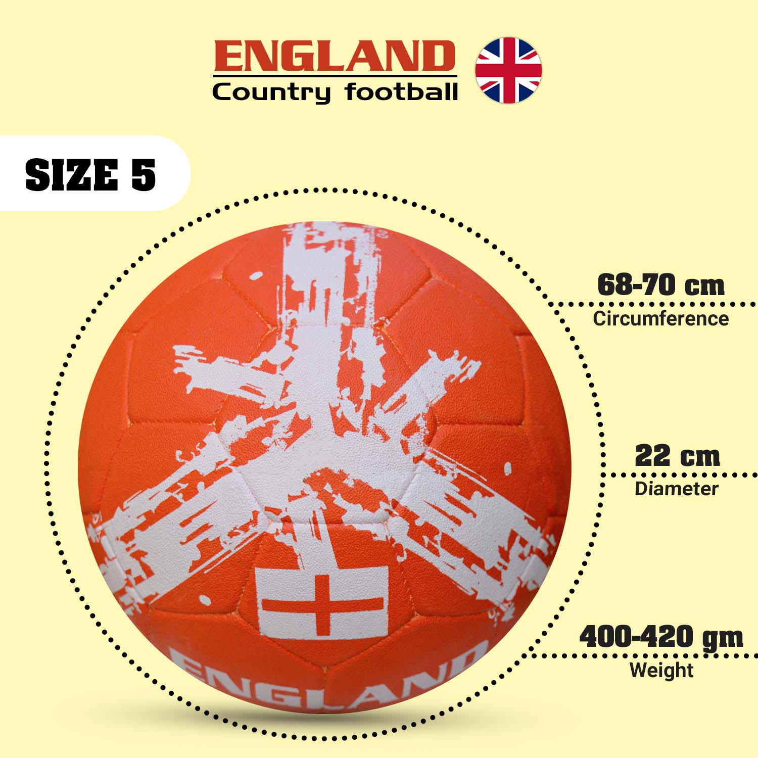Synco Country Flag Football - England (Size-5) - Image 5