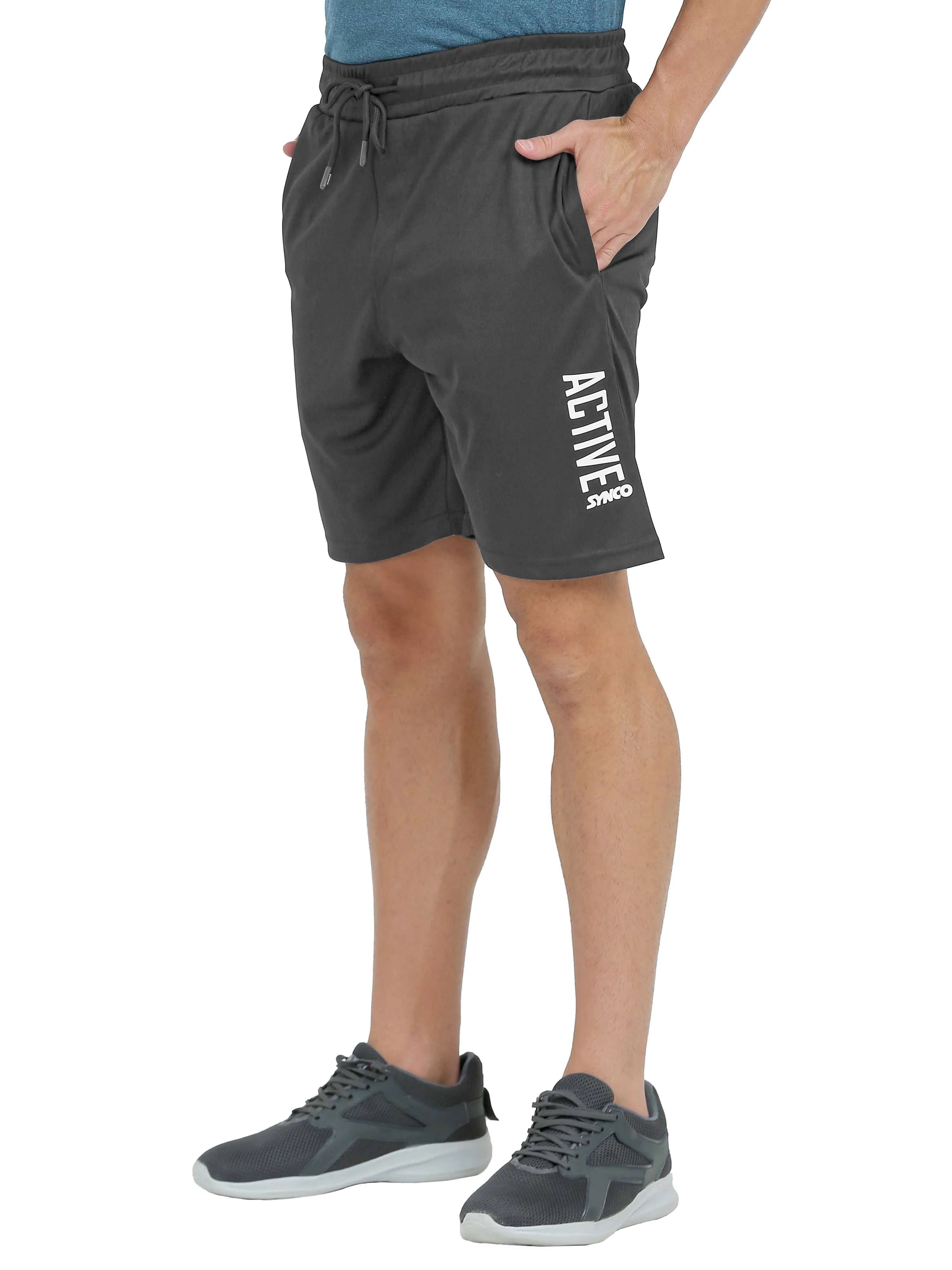 Synco Flex Active Sports Shorts for Men (Dark Grey) - Image 2