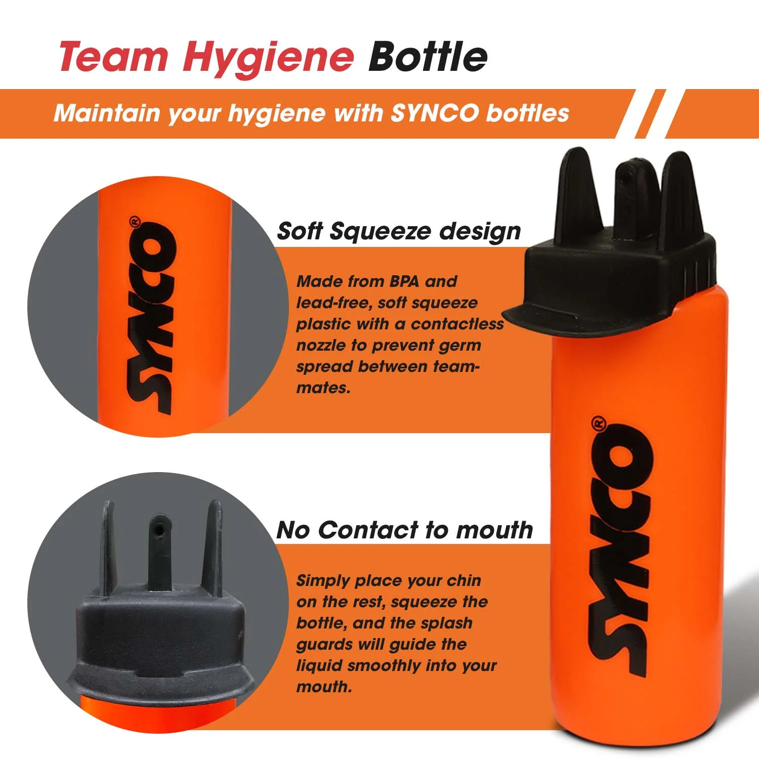 Synco Hygienic Water Bottle carrier set (8 bottles) Orange-Black - Image 5