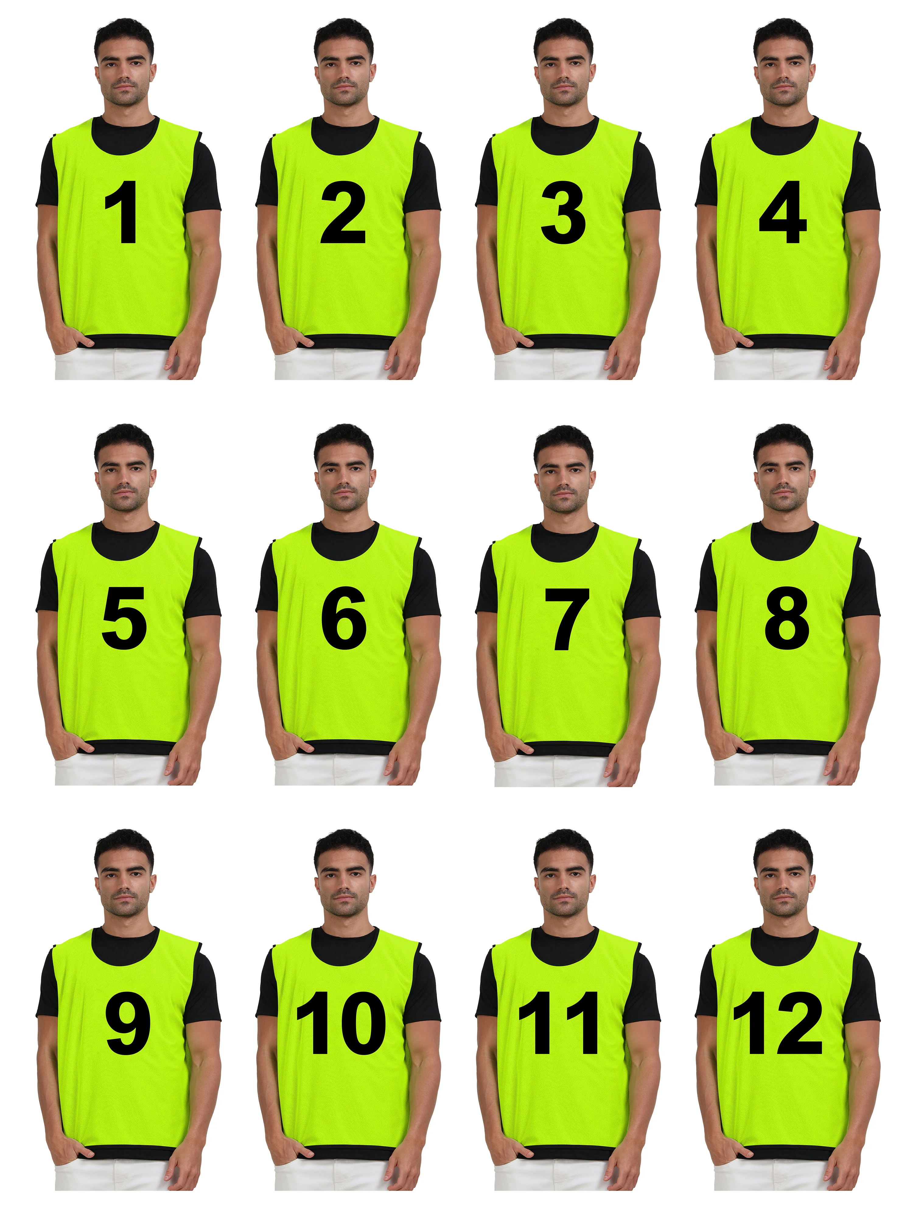 Synco Football Training Bibs – Set of 12 | 1 to 12 Numbered - Image 6