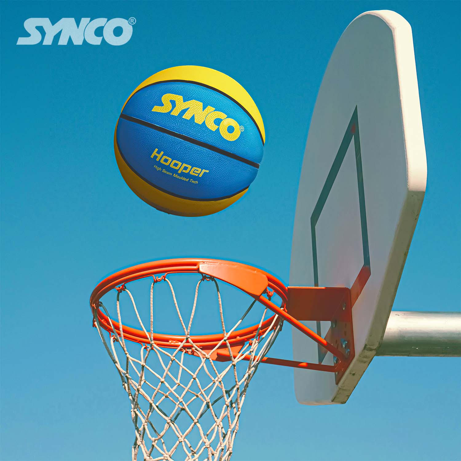 Synco Hooper Basketball (Size-5) Blue-Yellow - Image 6