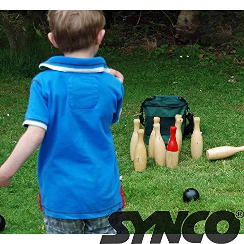 Synco Wooden Lawn Bowling & Ring Toss Game for Kids and Adults | 2-in-1 Game Set - Image 5