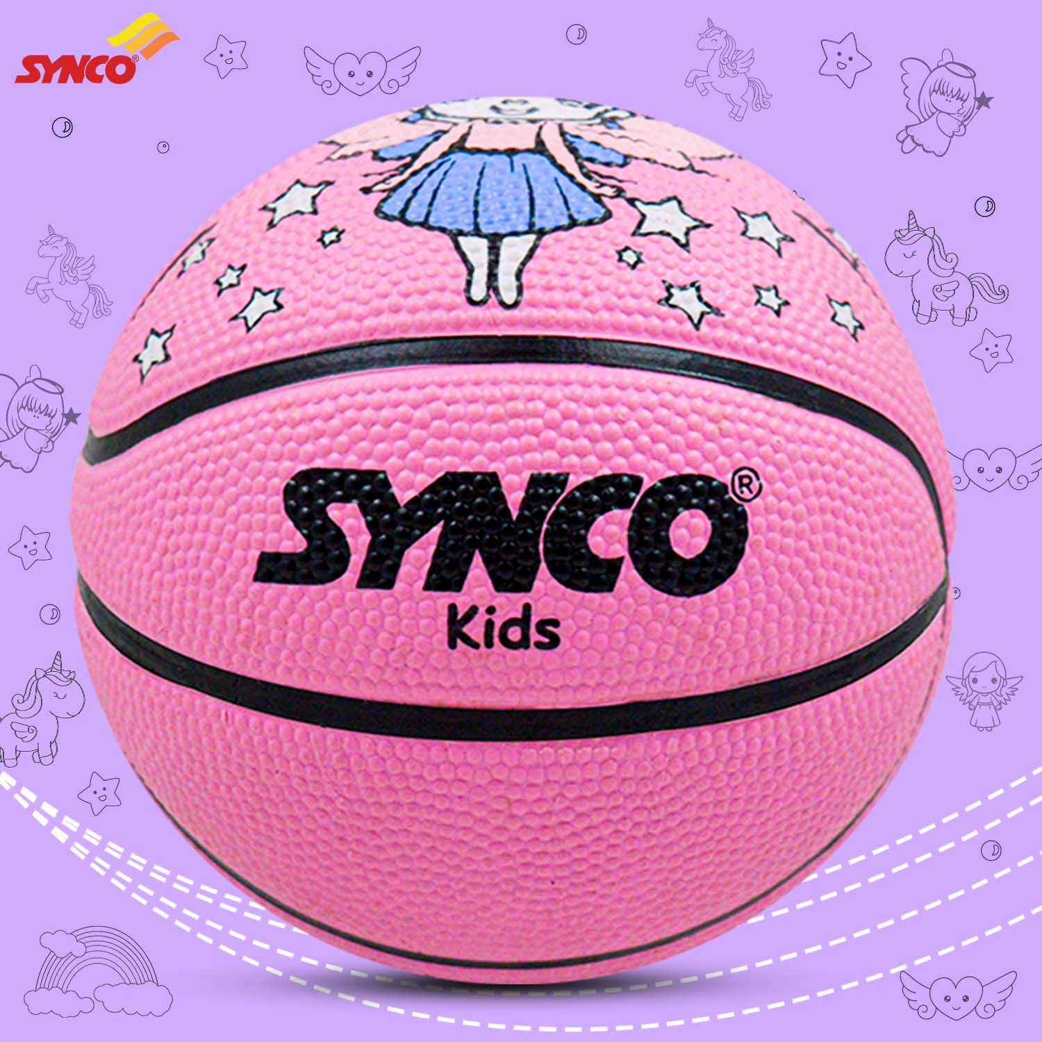 Synco Little Champ Basketball (Size-1) Pink - Image 5
