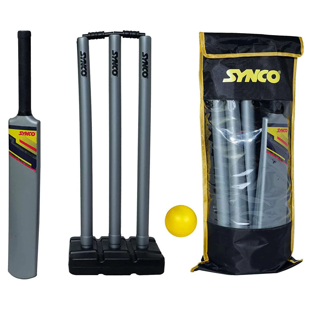 Synco Plastic Cricket Set with Ball Combo for Age Group 12-15 Years Size-5