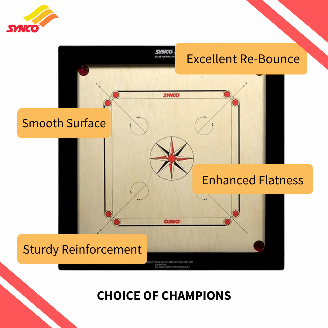 Synco Platinum Genius 20 mm Full size carrom board - Image 2
