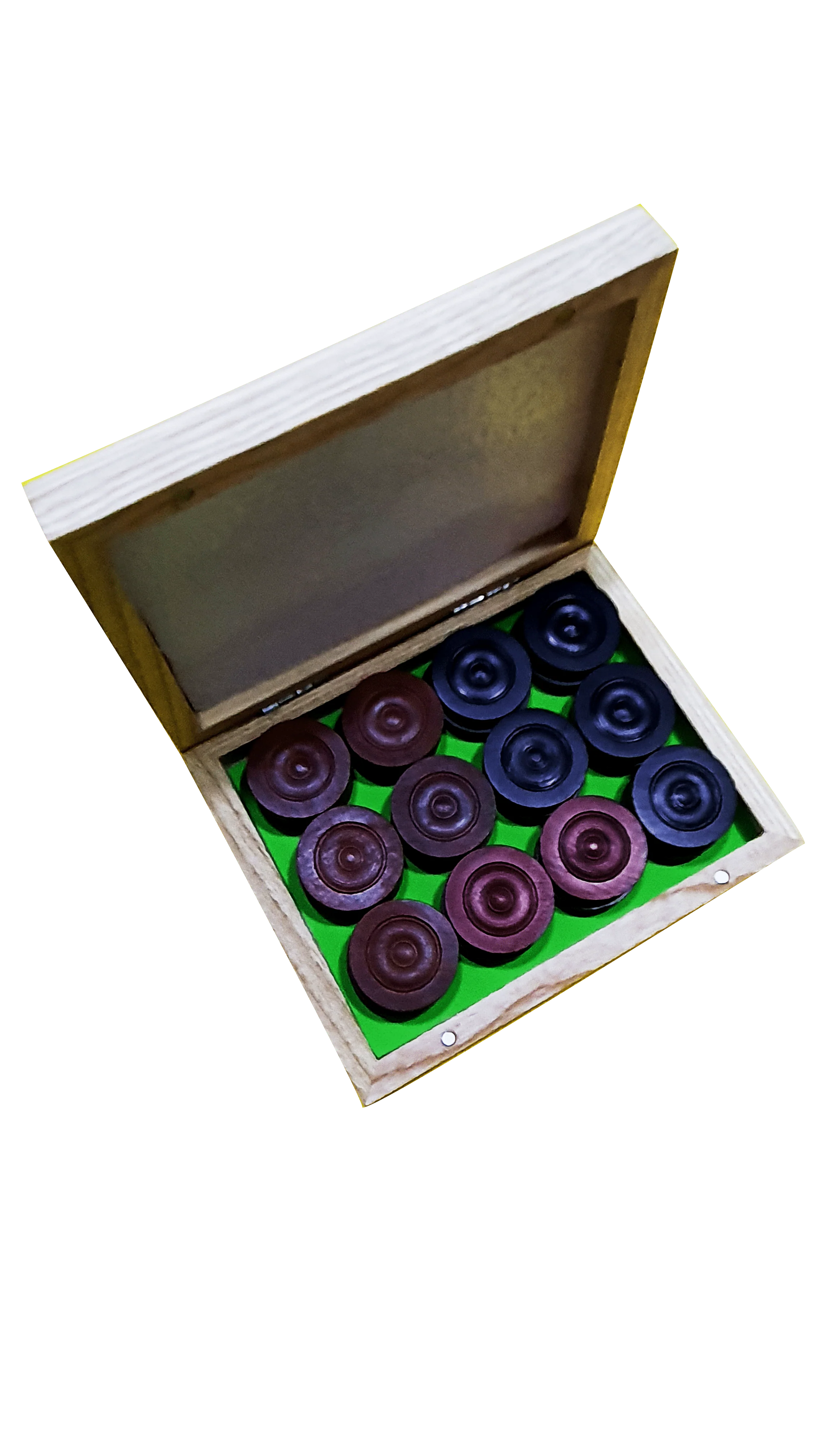 Synco Premia Carrom Board Coins in Ashwood Wooden Box - Image 2