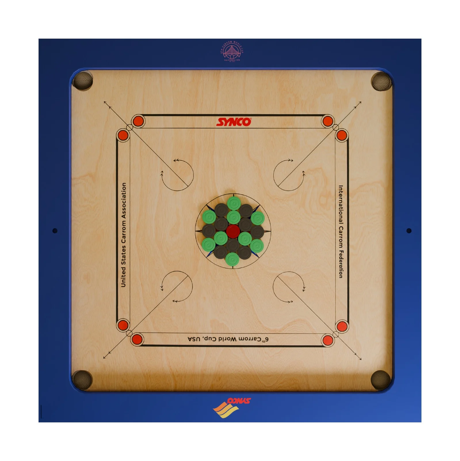 Synco World Cup Special Edition 20 mm Full size carrom board - Image 2