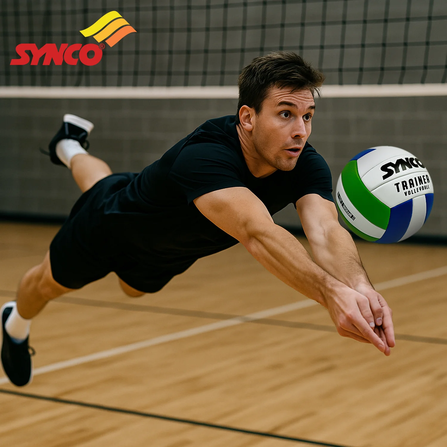 Synco Trainer Volleyball, PVC Machine Stitched, 18 Panels Soft Touch & Lightweight - Image 6