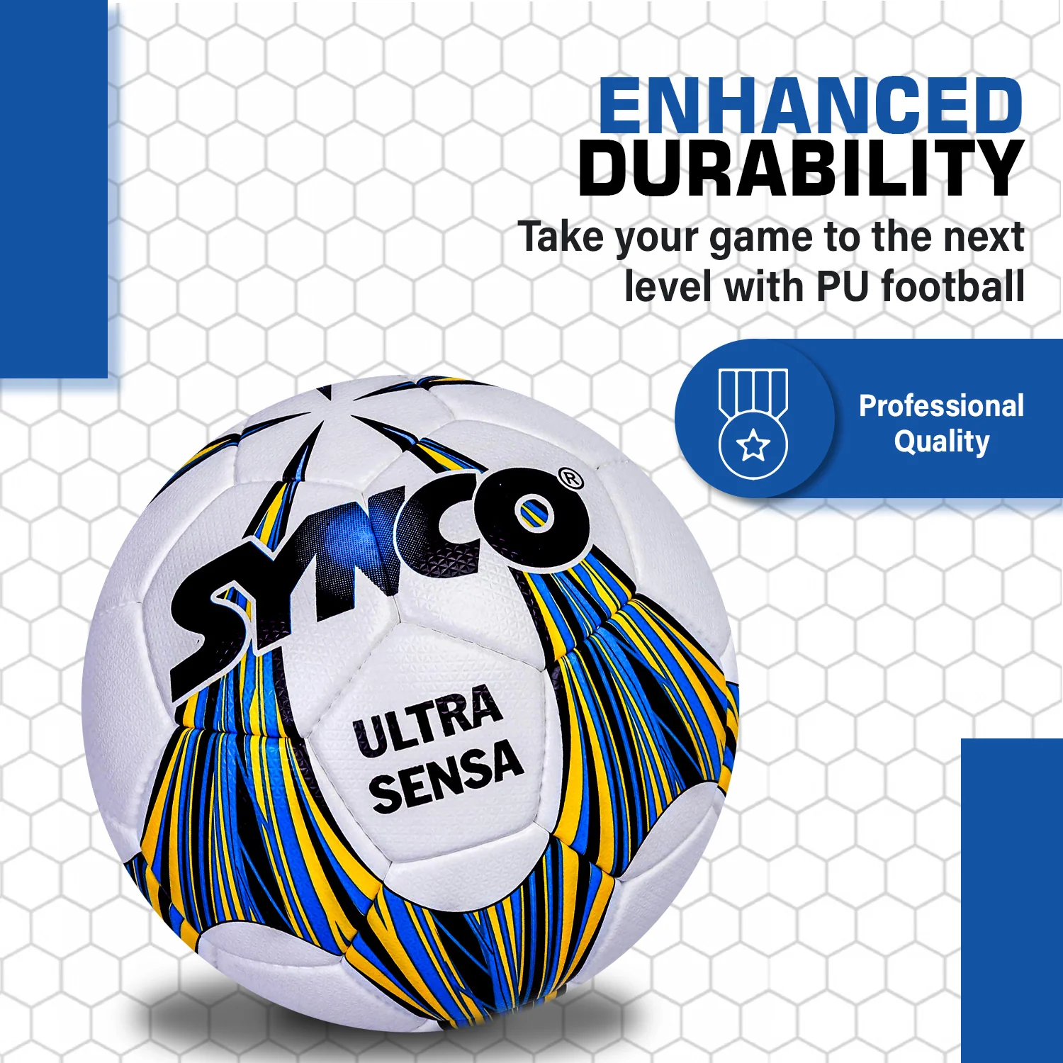 Synco Ultrasensa Football | PU Hand Stitched | Match Ball | Size 5 - Image 5