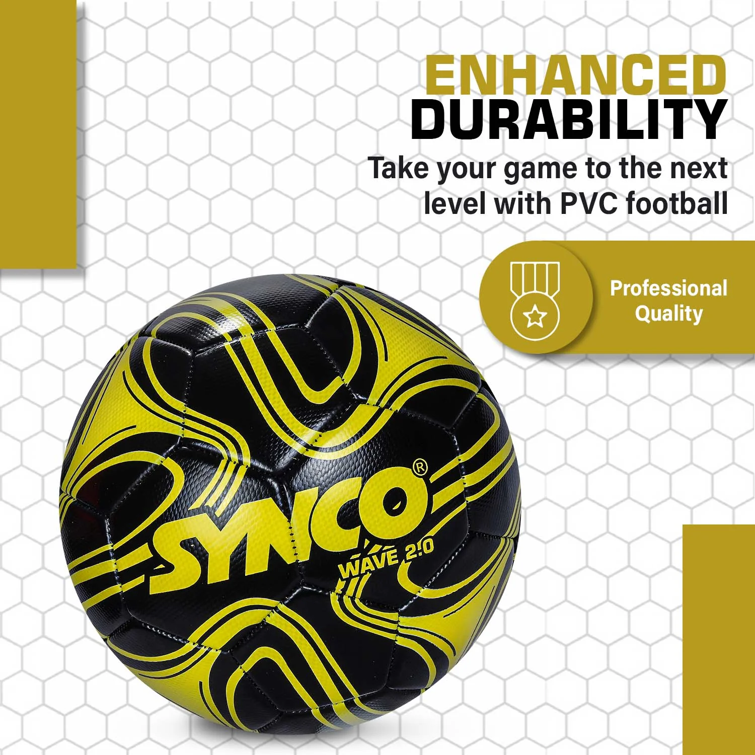 Synco Wave 2.0 Football | Training Football | PVC Machine Stitched | Soccer Ball Size 5 - Image 3
