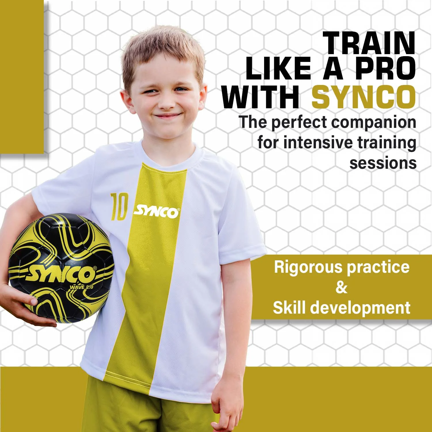 Synco Wave 2.0 Football | Training Football | PVC Machine Stitched | Soccer Ball Size 5 - Image 4