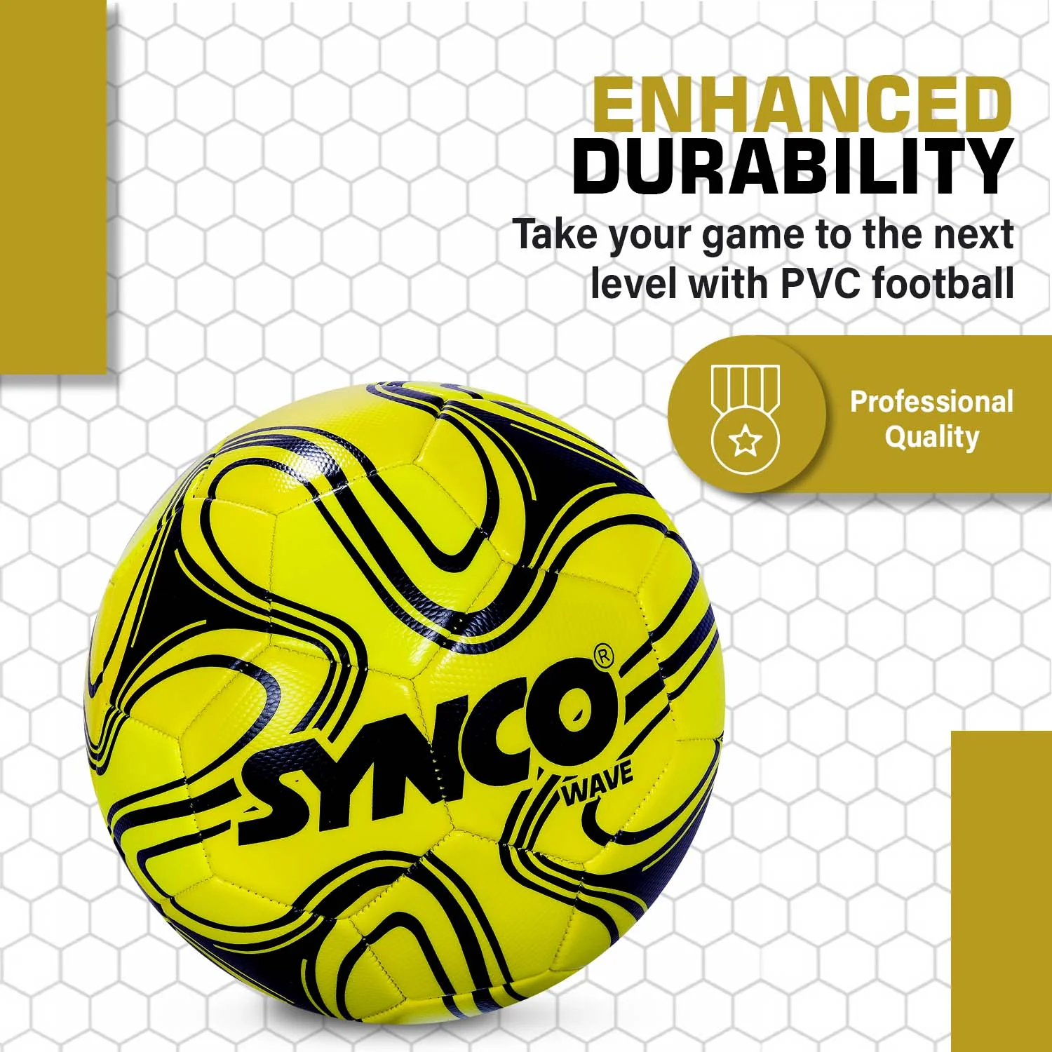 Synco Wave Football | Training Football | PVC Machine Stitched | Soccer Ball Size 5 - Image 3