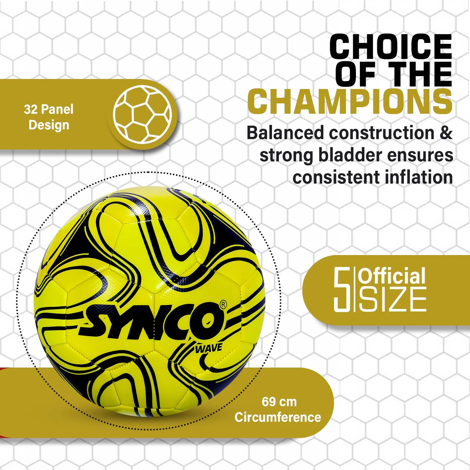 Synco Wave Football | Training Football | PVC Machine Stitched | Soccer Ball Size 5 - Image 5