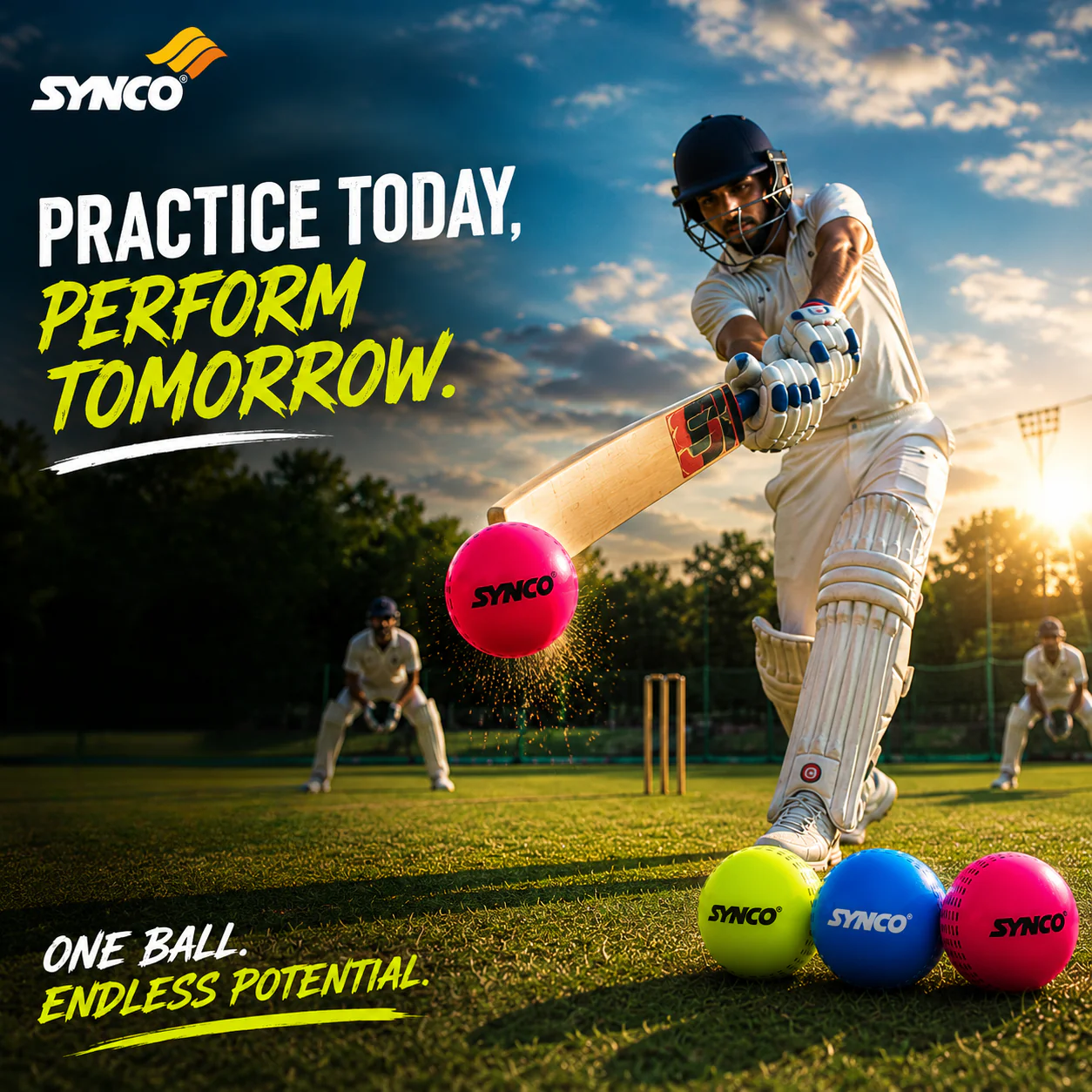Windball Cricket Balls Pack of 3 90g- Synco - Image 6