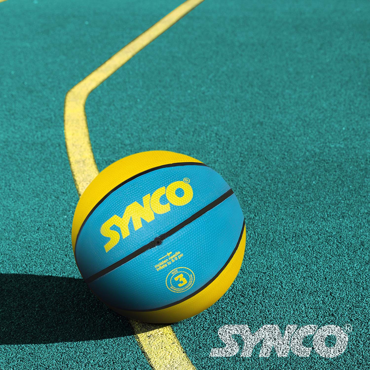 Synco Young Champ Basketball (Size-3) Blue-Yellow - Image 4