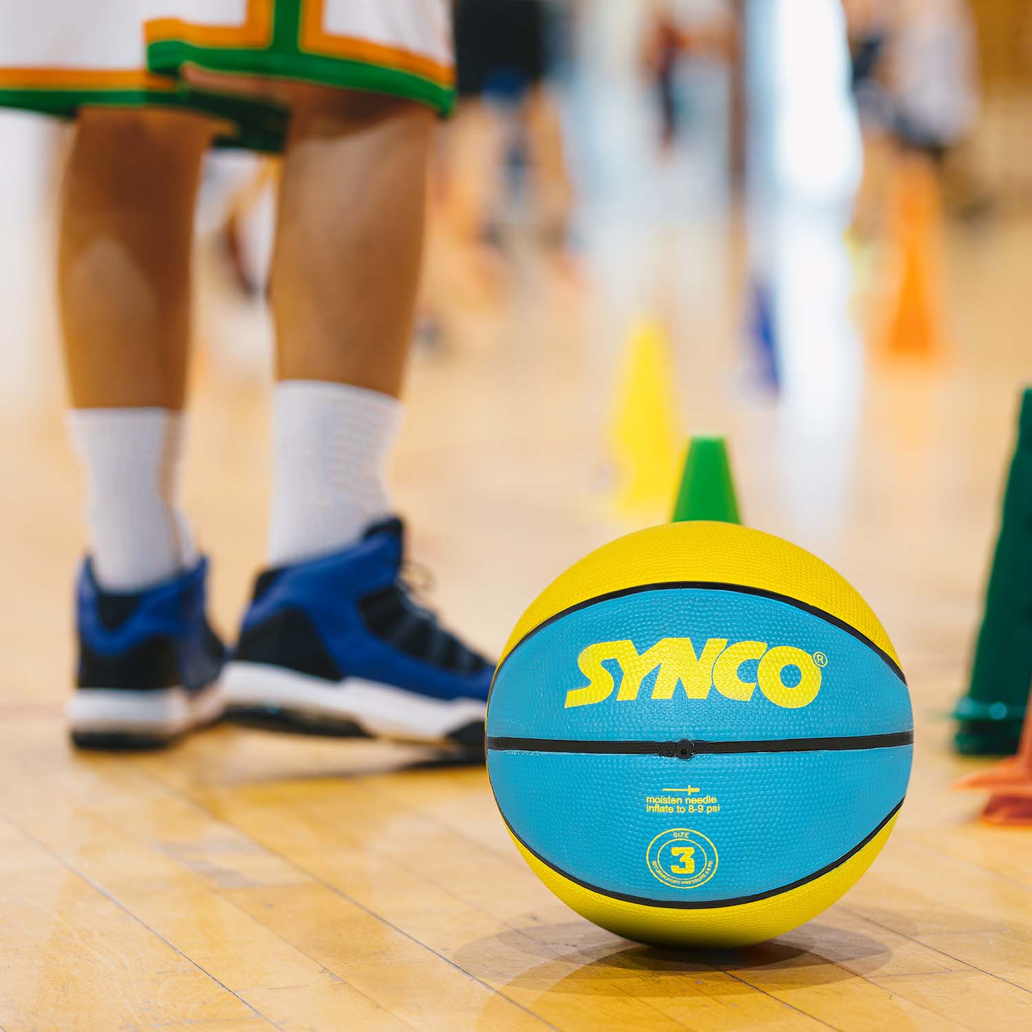 Synco Young Champ Basketball (Size-3) Blue-Yellow - Image 5