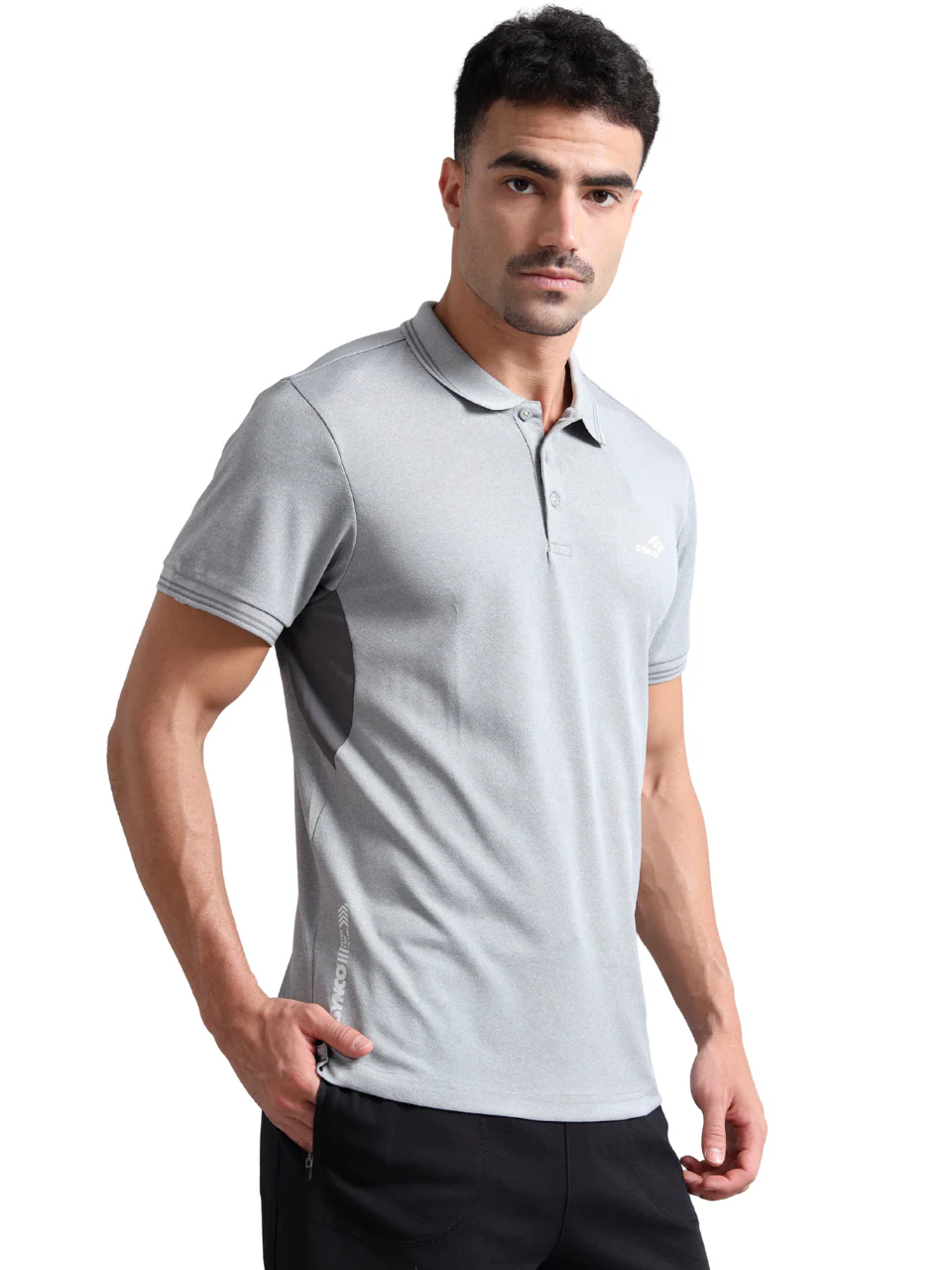 Synco Zen Polo Tshirt for Men(Grey) - Image 4