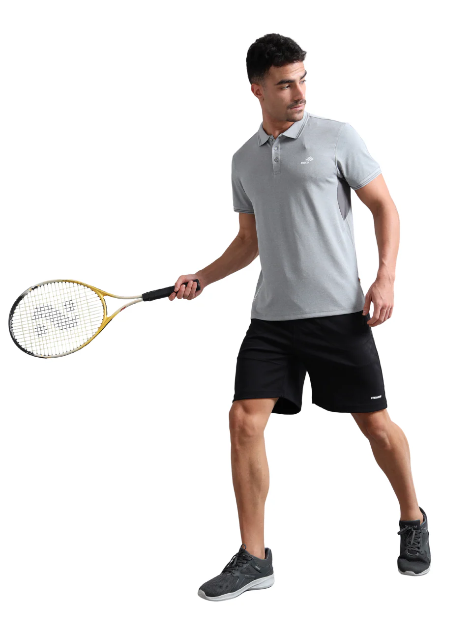 Synco Zen Polo Tshirt for Men(Grey) - Image 8